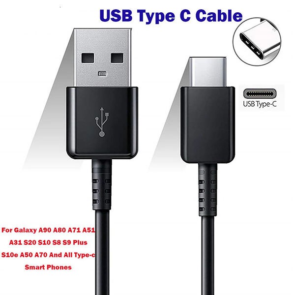 USB Type C Cable Fast Charging For Samsung Series S21 S10 S9 S8 Plus Note 10+ 9