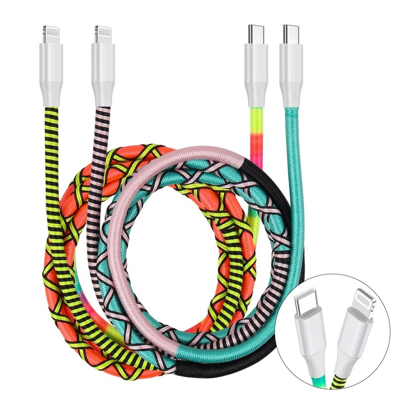 URIZONS 60w USB C to Lighting Cable, Nylon Braided Cable Fast Charging Cable ...