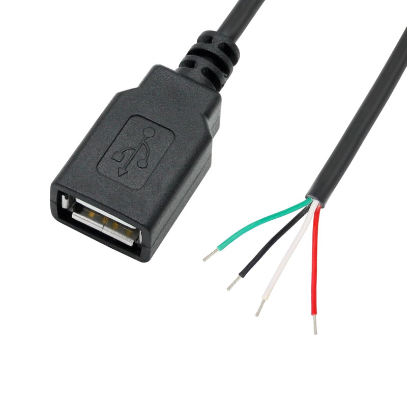 Short USB a Female 4 Pin Bare Wire 11Inch,Usb 5V/2A 4 Pin Pigtail Open End Power gallery