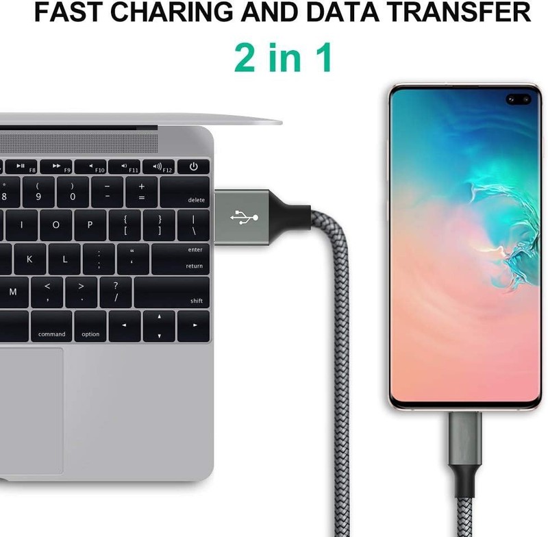 50x Braided USB to Type C Fast Charging Data SYNC Charger Cable Cord 10ft Lot gallery