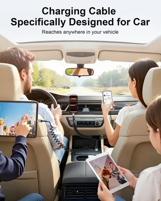 Car Carplay Cable 2Pack 3ft Coiled USB A to USB C Cable for Android Auto CarP... gallery