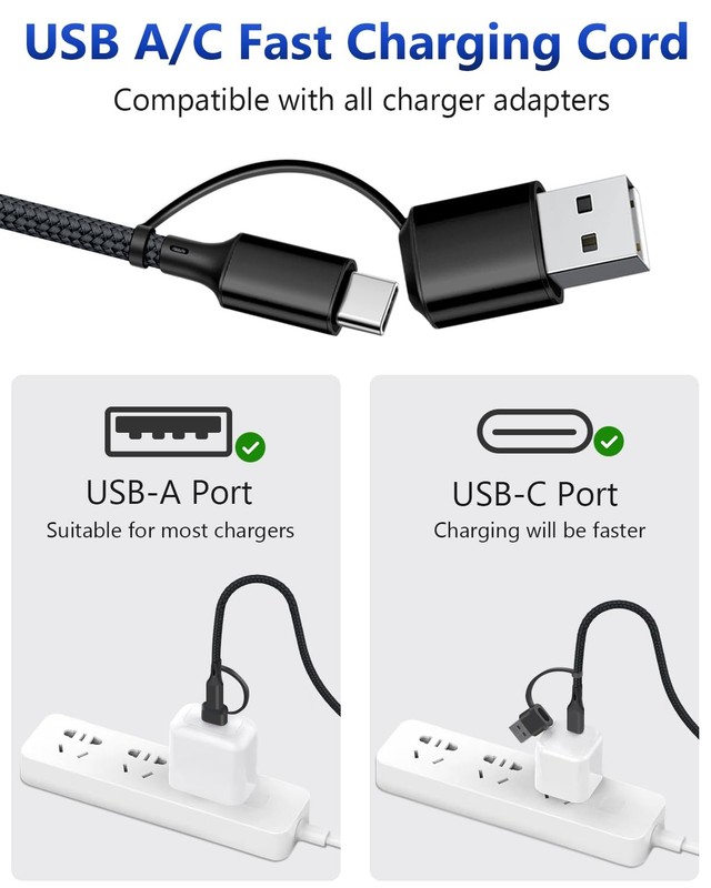USB C Splitter Multi Charging Cable, USB A/C Fast Charging Cord, 4 in 2 Multi... gallery