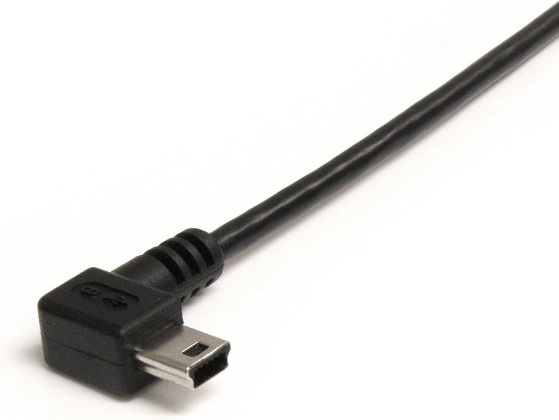 StarTech 3 ft Mini USB Cable with Right Angle Connector - Elegant Black Design gallery