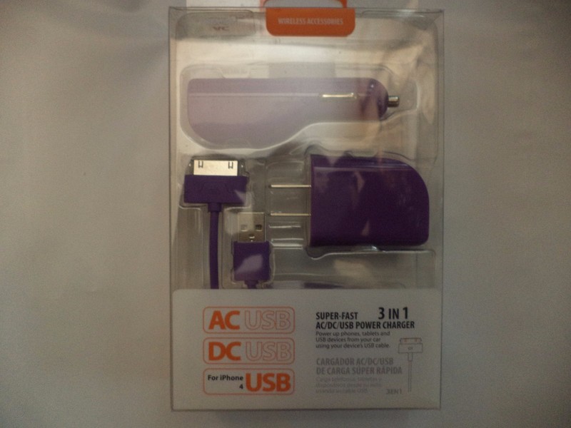 Reiko 3-In-1 Charger USB Data Cable Apple iPad,iPad2,iPad3,iPhone4/4G/4S Pink gallery