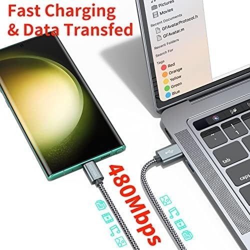 USB Type C Cable (2-Pack 3FT)USB C Charger Cable Car Carplay Cable Nylon Braided gallery