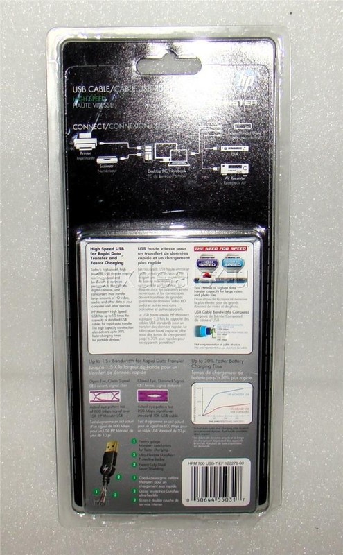 Monster HP HPM 700 USB-7 7FT 800 Mbps High Speed Cable New Sealed gallery