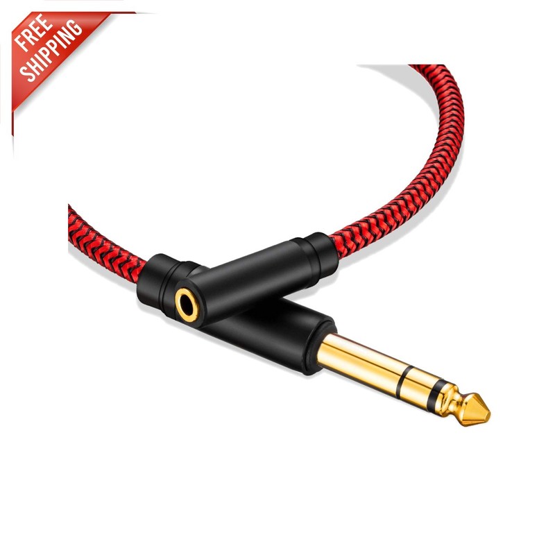 Durable 30ft 1/4 Male to 1/8 Female Stereo Cable for Clear Sound & Connectivity