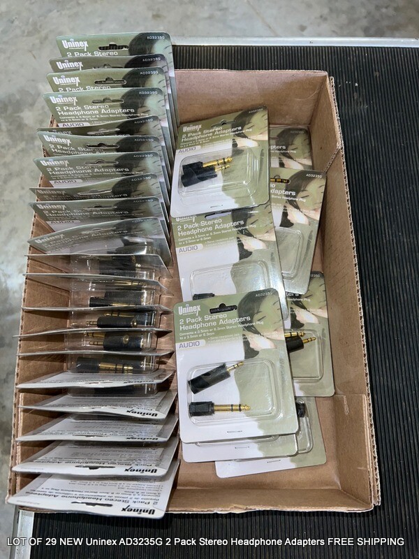 LOT OF 29 NEW Uninex AD3235G 2 Pack Stereo Headphone Adapters FREE SHIPPING