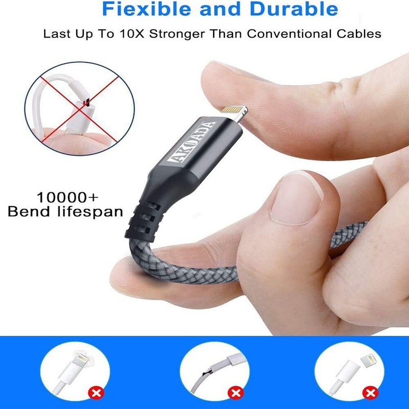10FT PD Fast Charger USB C Charging Cable For iPhone 14 13 12 Pro Max 2 PACKS gallery