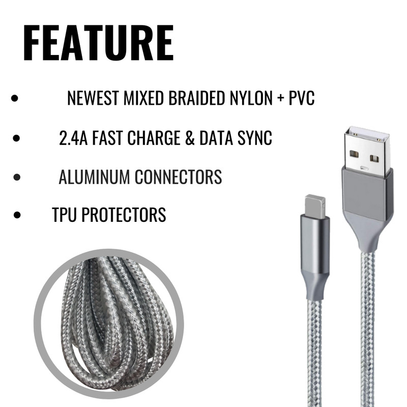 6ft USB Power Cord Adapter Wall Fast Charger Data Cable For iPhone 13 12 11 XR 8 gallery