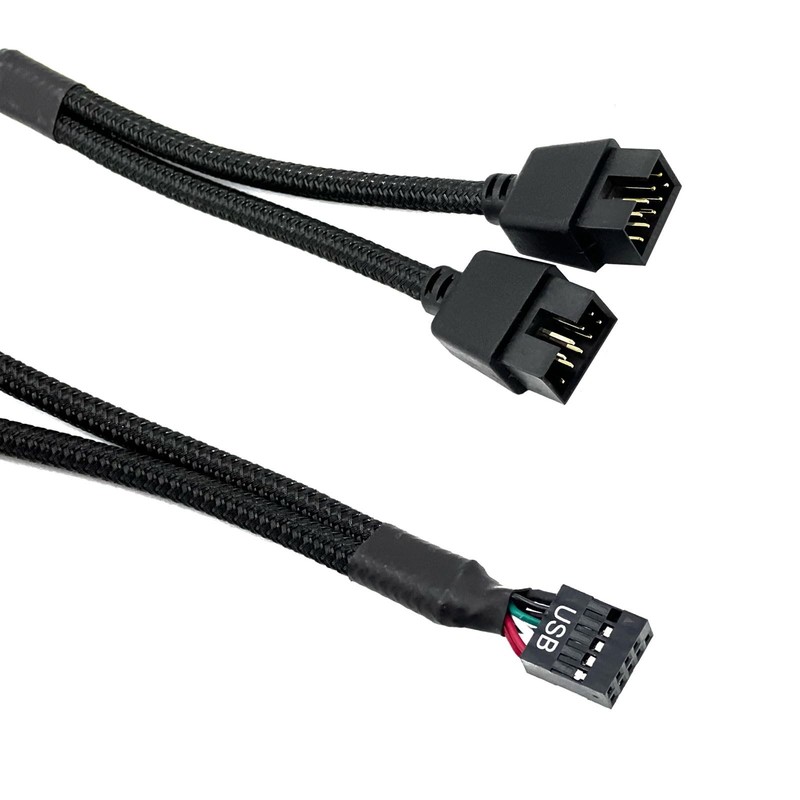 2 PCS Motherboard USB Header Splitter 9Pin USB 2.0 Dual 9Pin Extension gallery