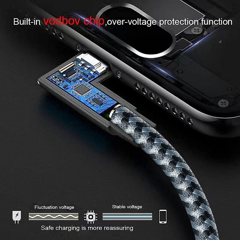 iPhone Charger Lightning Cord 3Pack 1FT 3FT 6FT Right Angle MFi Certified Cab... gallery