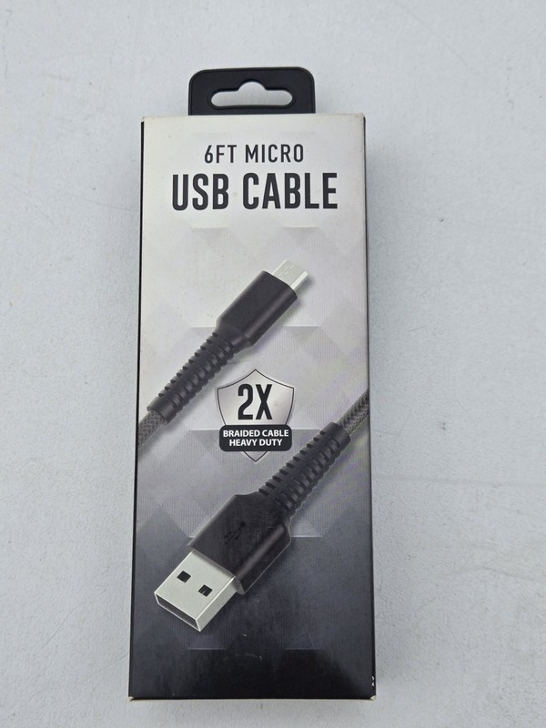 Dupont 6ft Kevlar Heavy Duty Braided Micro USB Cable Black for Samsung gallery