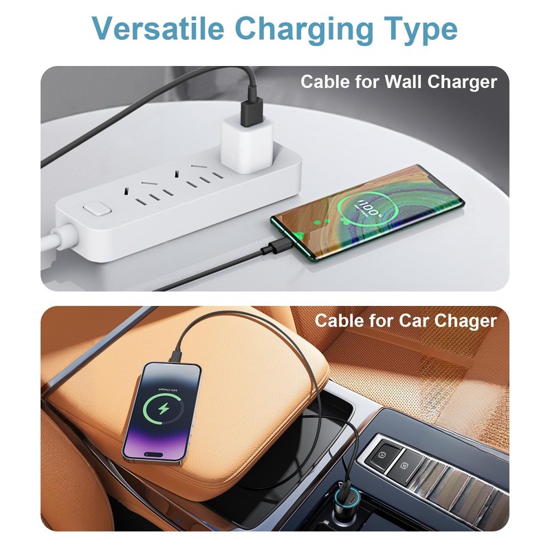 USB C Charger Cable 5FT MFi Certified for iPhone 17 16 15 - Fast Charging 5A gallery