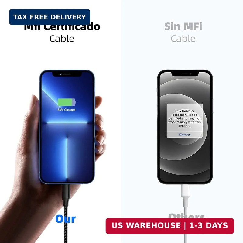 iPhone Charger Fast Charging Cord 3 Pack 10 FT Apple MFi Certified Lightning Cab gallery