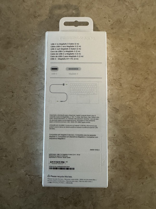 Genuine OEM Apple USB-C to MagSafe 3 Cable (2 m) - Silver gallery