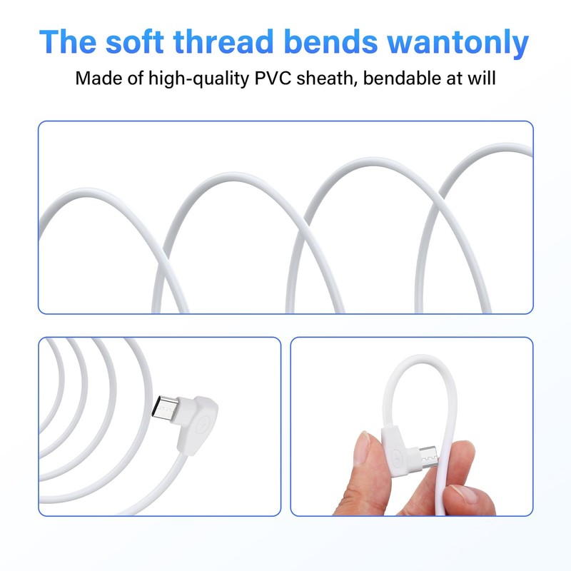 2 PCS 90 Degree USB C Power Pigtail Cable 20AWG 5V Male To 2 Pin Bare Wire 1M gallery