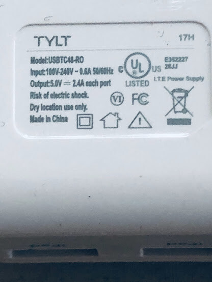 4.8 amp Dual Port USB-A Wall Charger by TYLT 2.4A each port white gallery