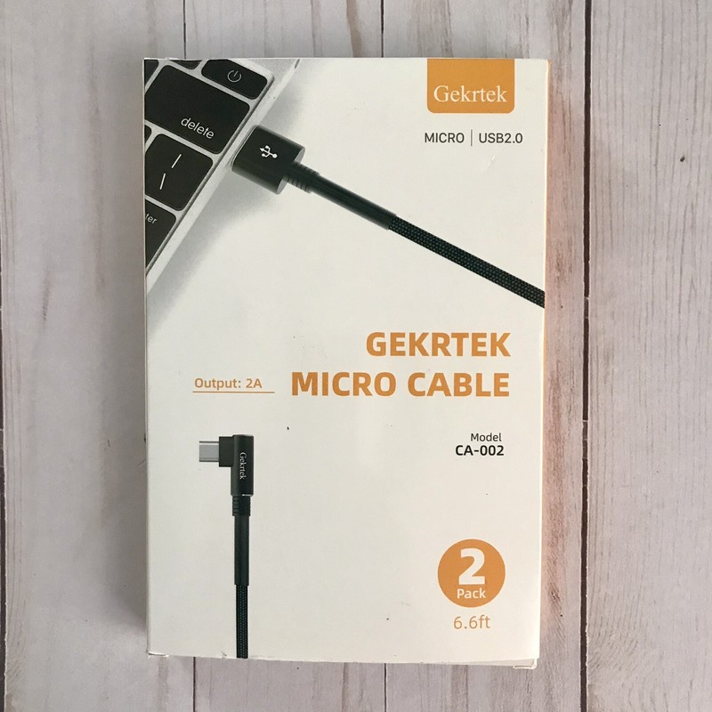 2 Gekrtek Micro USB 2.0 Cable Model 6 Foot CA-002 Output 2A
