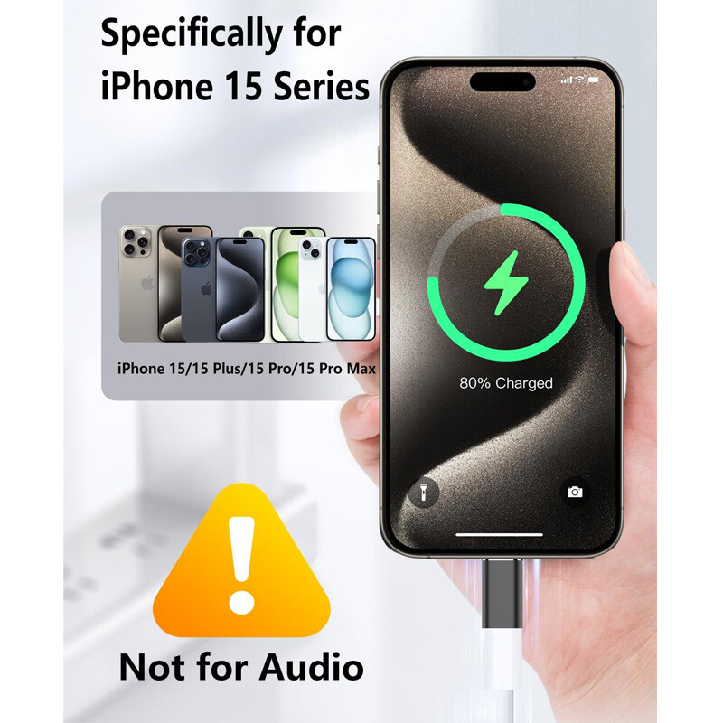 1PC Charging Adapter USB C Male to 8 Pin IOS (Female) Connector For iPhone iPad gallery