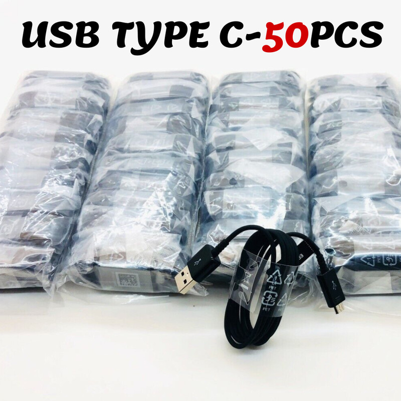 50X Lot USB Type C Cable Samsung Android iPhone 16 15 Fast Charge Data Cord Lead