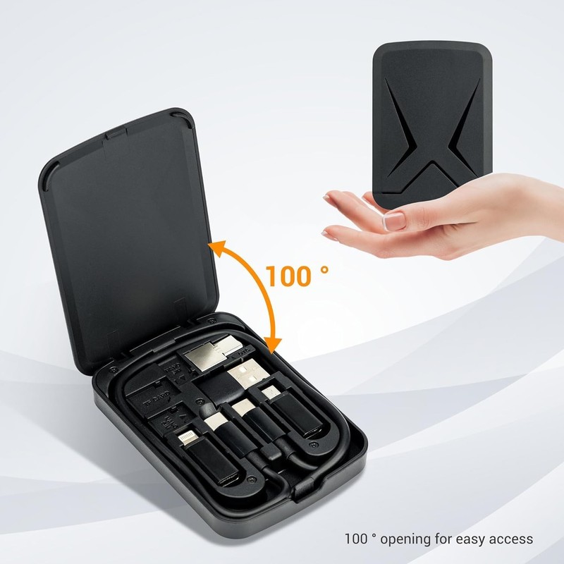 Multi Functional Compact Cable Card Storage Case with USB C Charging Cable gallery