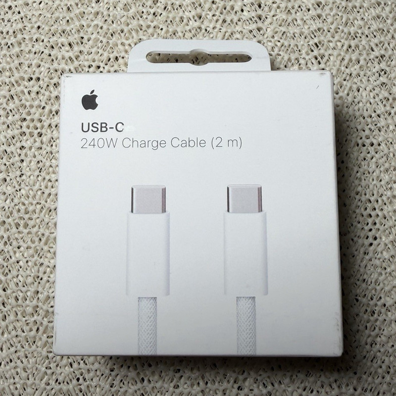 Apple USB-C to USB-C 240W 2m White Braided USB-C Cable, 1 Port