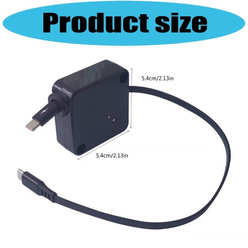 One Hand Operated Retractable Type C Cable 100W Quick Charge High Speed Data gallery