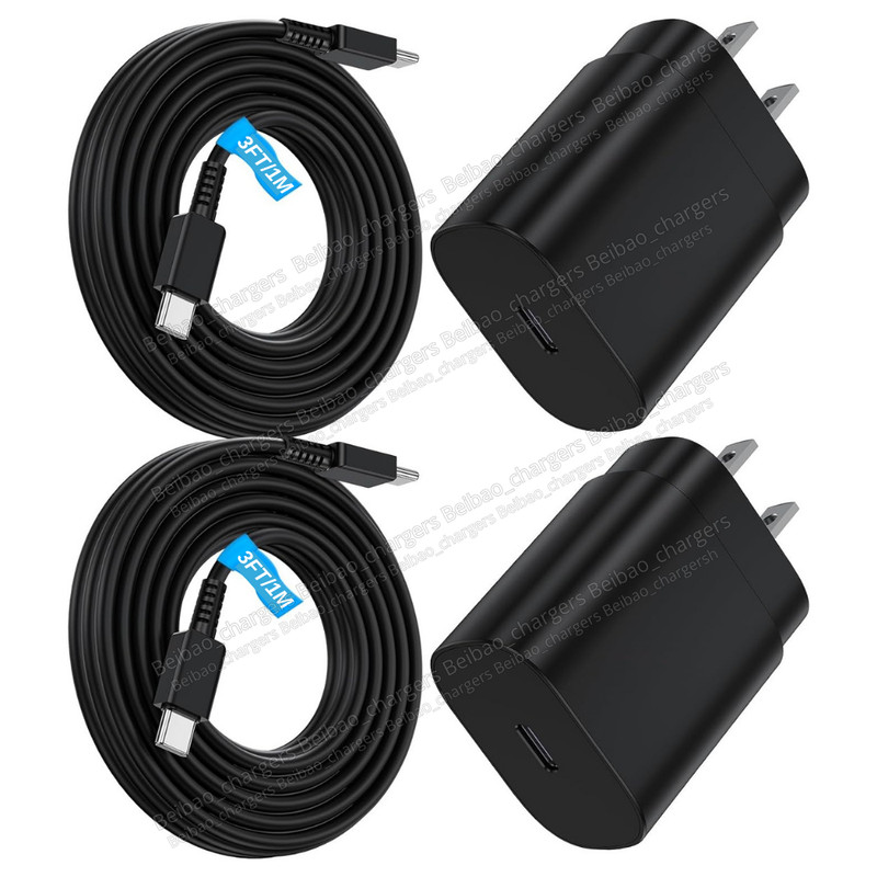 25w USB-C Super Fast Wall Charger+3FT PD Type C Cable FOR Galaxy A15 A54 A55 5G