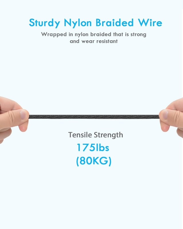 5 in 1 Multi Charging Cable - 4FT USB C, Micro USB, Type-C, Nylon Braided Cord gallery