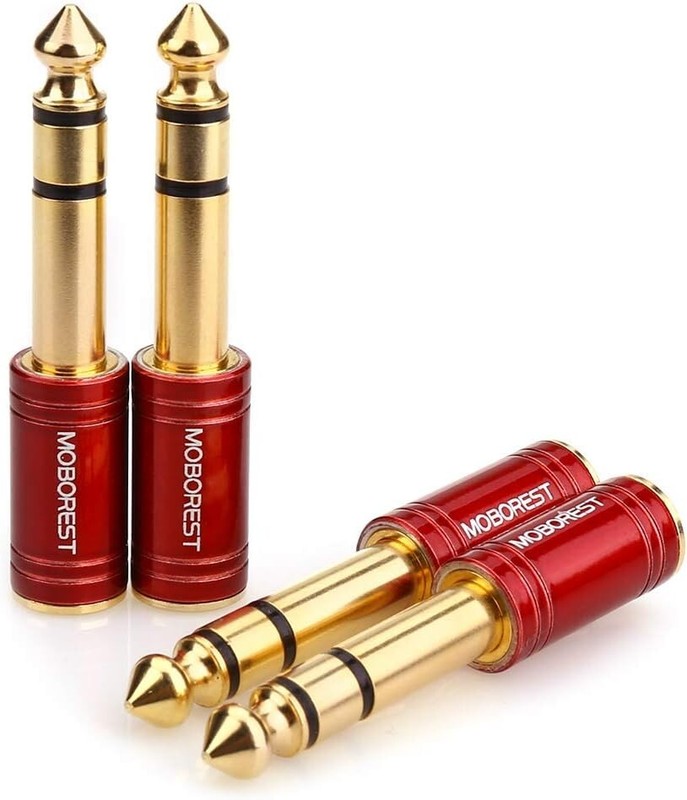 Durable 6.35mm to 3.5mm Headphone Adapters - Stylish Red Audio Solution gallery