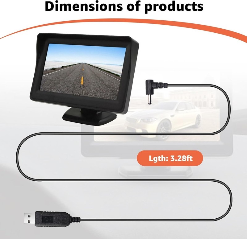 3.3Ft USB to DC Charger Cable for Furrion Vision S Monitor - Lightweight & Safe gallery