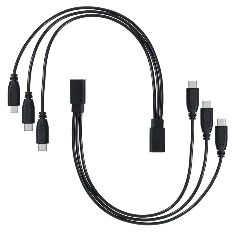 2 Pack USB Splitter Charge Cable, 3-in-1 Multi Charger Cord Wire, 1 Ft Short …