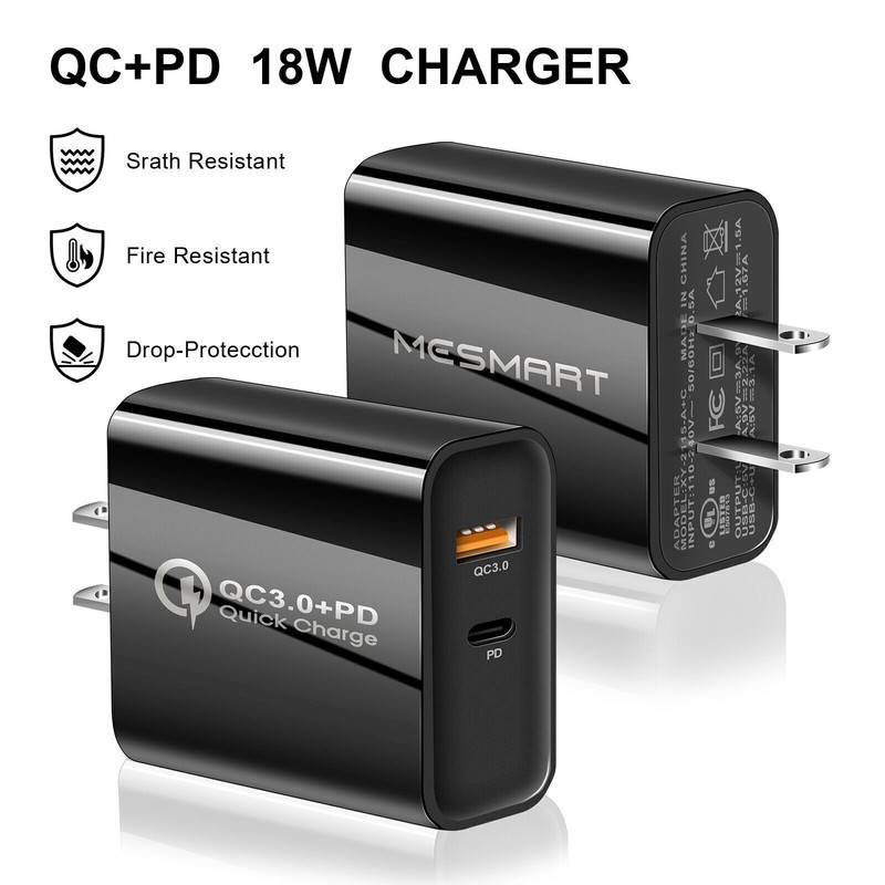 20W Fast Dual Port Type-C USB Wall Charger Power Adapter Lot For Samsung Tab A9+ gallery