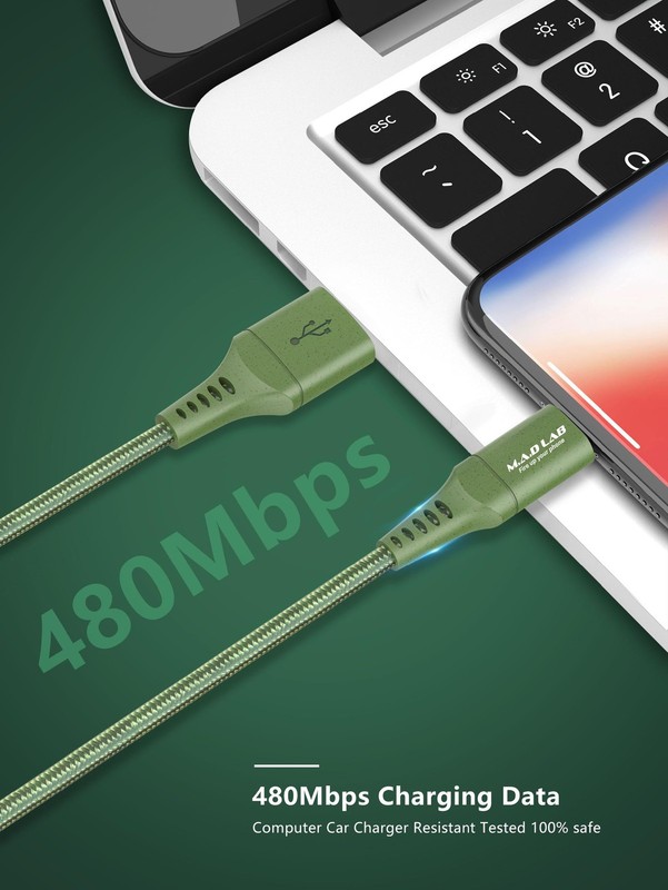 M A D LAB USB to USB C Cable; 3;3 Ft Nylon Braided; 3A Charging; 480 Mbps Dat... gallery