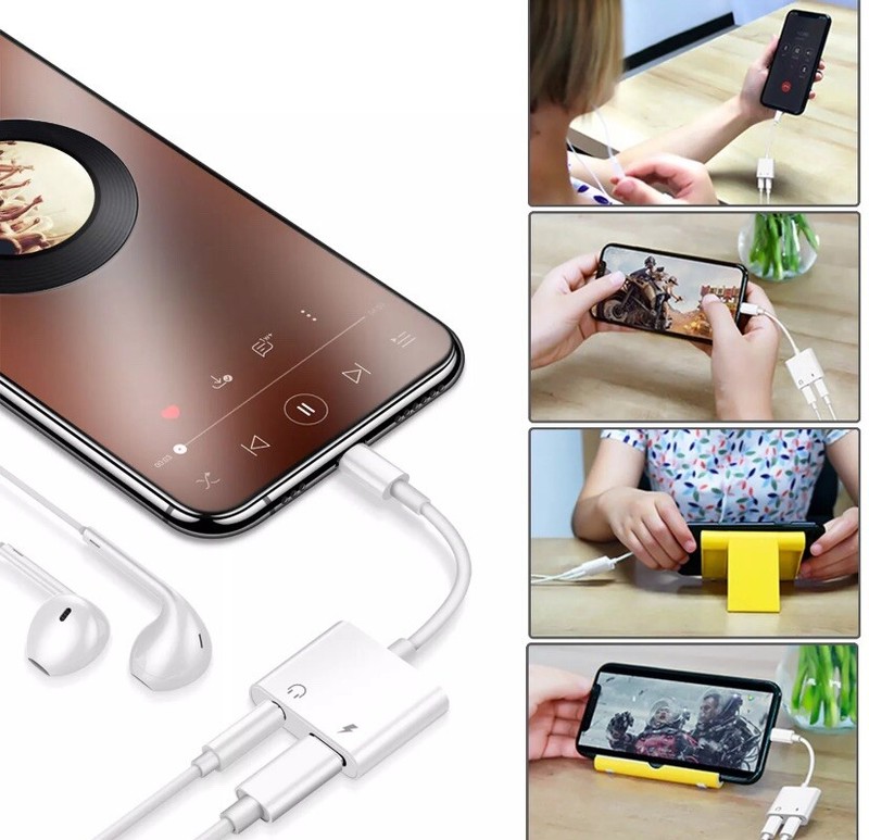 Dual Adapter 3.5mm Headphone & Charger 2in1 Adapter for iPhone gallery