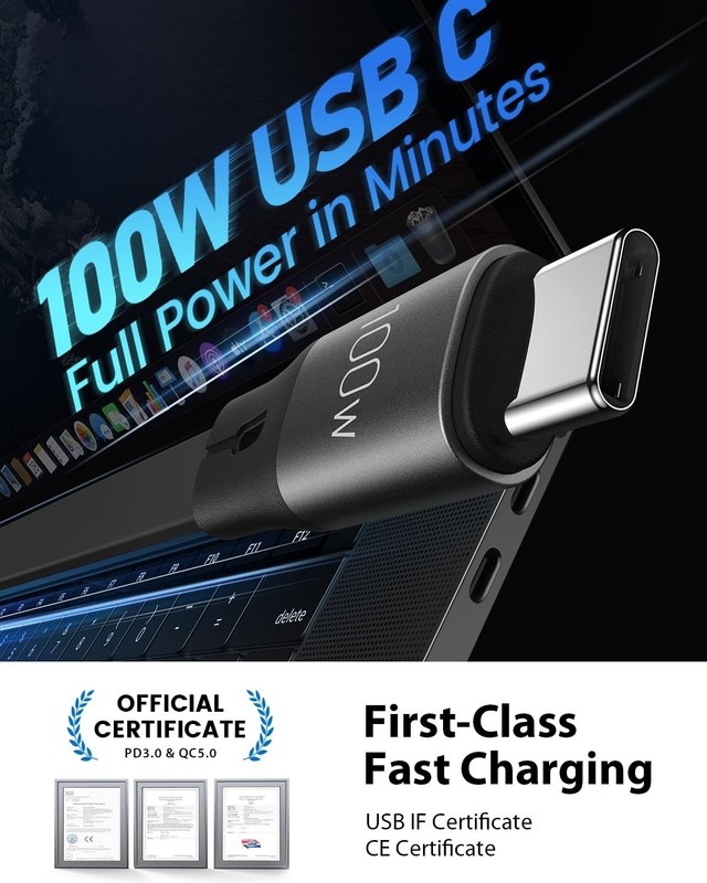 CAFELE 100W Multi Charging Cable, 6-in-1 Retractable USB C/A Cable, 5A Fast C... gallery