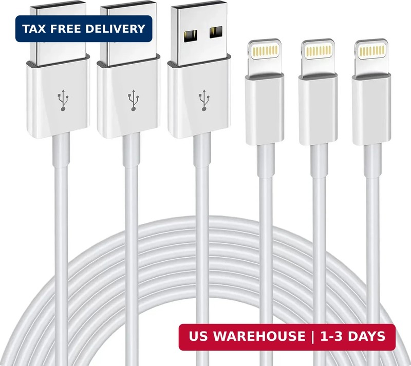 iPhone Charger 3 Pack 6FT MFi Certified Lightning Cable Fast Charging Cord