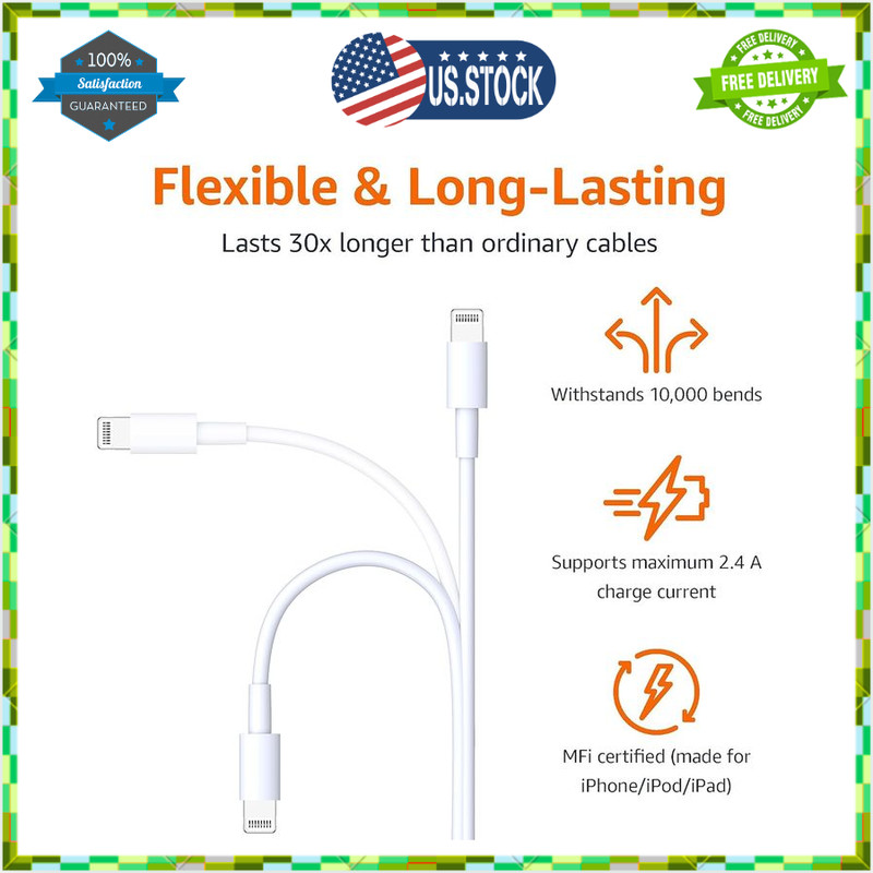 3-Pack 3ft MFi Certified Lightning Cables–USB to Lightning, Fast Charging & Sync gallery