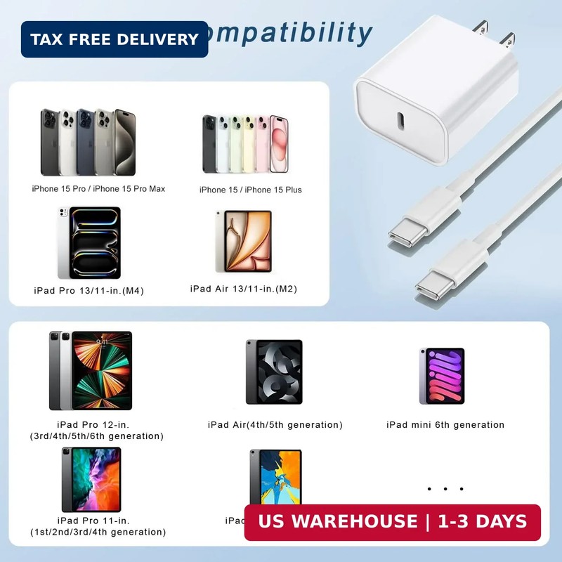 10FT Fast Charging Cord for iPhone 17 16e 15,3Pack Extra Long 10Foot USB C to Ty gallery