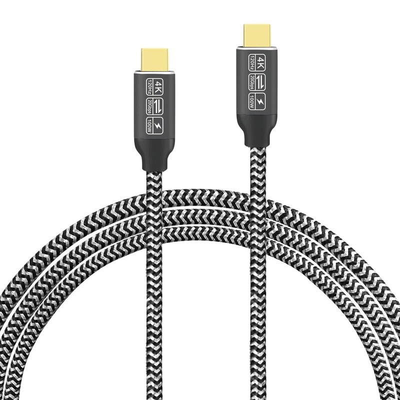 5FT USB C 3.2 Gen 2 Cable 4K@120Hz Thunderbolt 4 Cable 100W Power Delivery
