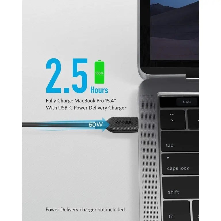 ANKER POWERLINE III USB-C TO USB-C CABLE 10FT/3M 60W FAST CHARGING A8854 - BLACK gallery