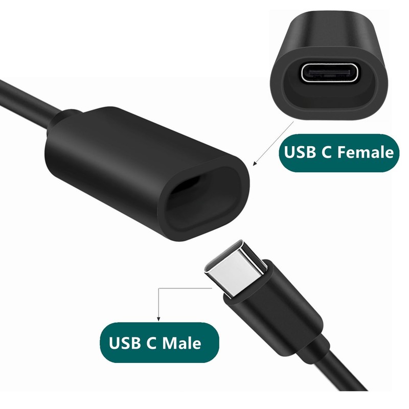 10ft Long Type C Extension Cable, USB C Male to Female Extender Cord Compatib... gallery