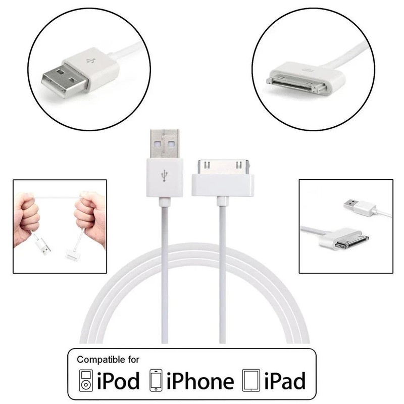 30Pin USB Data Sync Cable Charger For Apple iPad 1 2 3 iPod Touch classic gallery