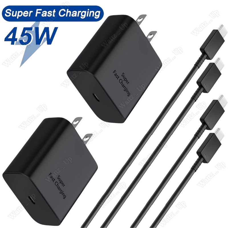 45W Fast Charger Power Adapter USB C Type-C Cable For Samsung S25 24 23 22 21 20
