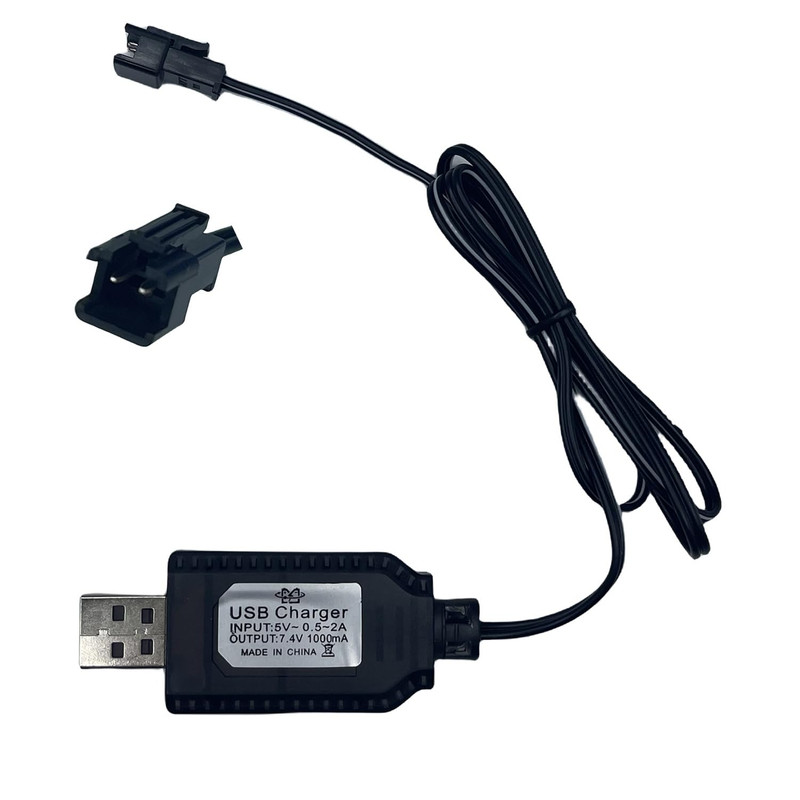 7.4V USB Charger Cable with SM-2PIN Plug Compatible RC Car and Plane for Univers