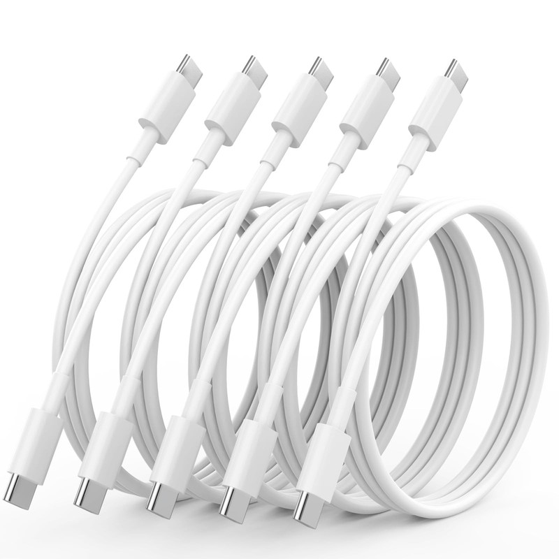 USB C Cable, 5Pack 6FT USB C to USB C Cable 60W Type C Fast Charging Cord