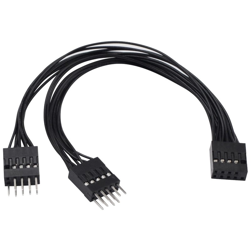 USB Splitter Cable, 5Inch/13cm, USB 2.0 9Pin Female to Dual 9 Pin Male Extens...