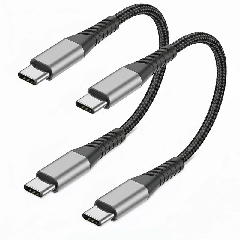 6 inch Short USB C to USB C Cable, 2Pack 0.5FT iPhone Type C to Type C Charger F