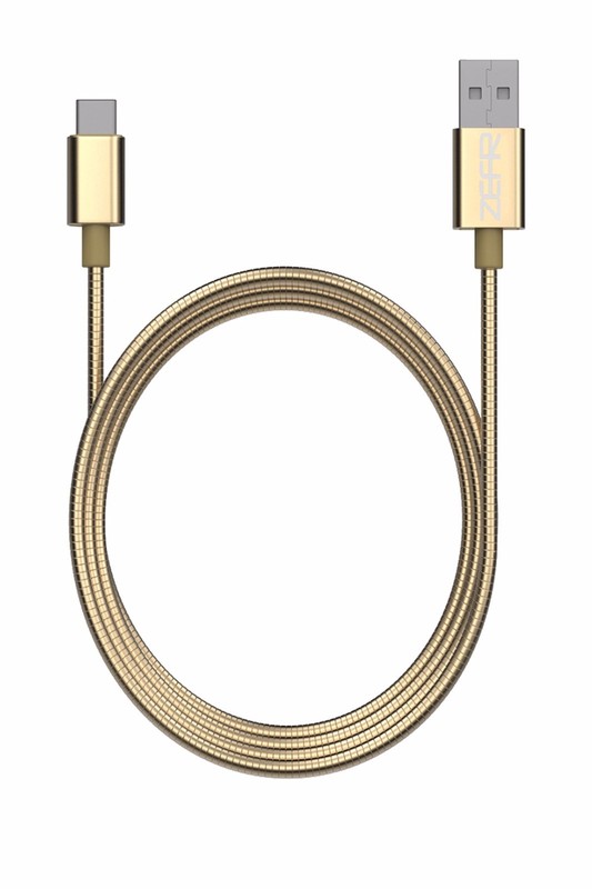 ZEFR ARMORED Steel USB C to USB A (3.3ft/1m) Samsung Google Apple LG (GOLD)